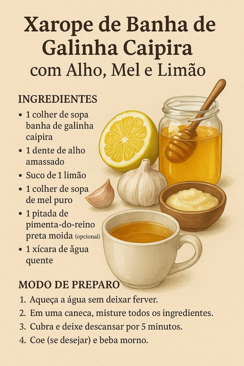 xarope de banha de galinha, xarope para gripe, para gripe